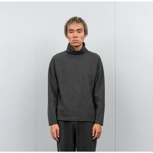 Lady White Co Polar Fleece Mock Neck Sweater Grey Size 40 US Large